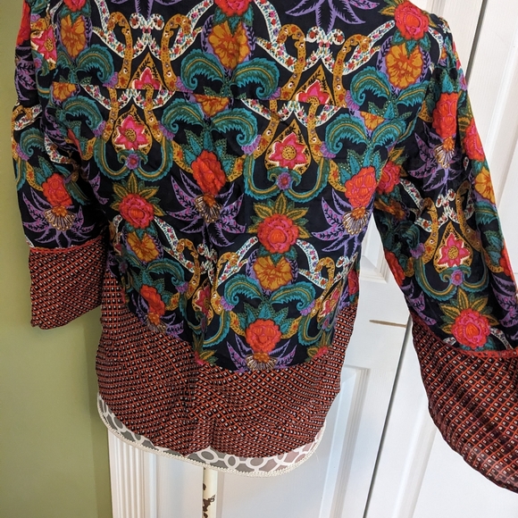 Anthropologie Maeve carter mixed print blouse medium - Picture 2 of 6